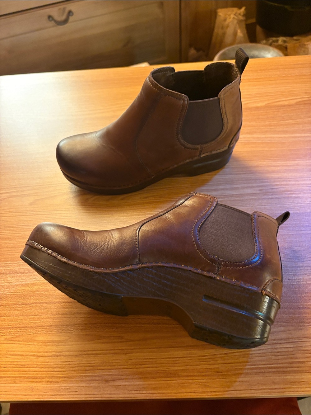 Dansko Women’s Brown Leather Chelsea Ankle Boots